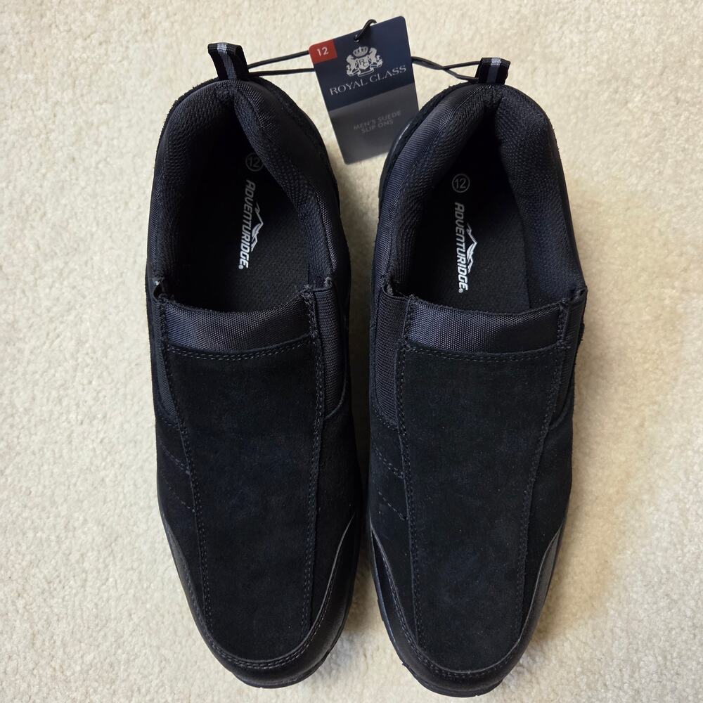 NWTB Men's Royal Class Adventuridge 12 Suede Slip On Memory Foam Shoes Black - Picture 8 of 13